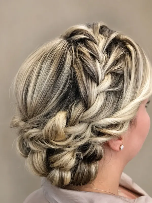 Braid carried around the head like a crown and coiled into a low knot
